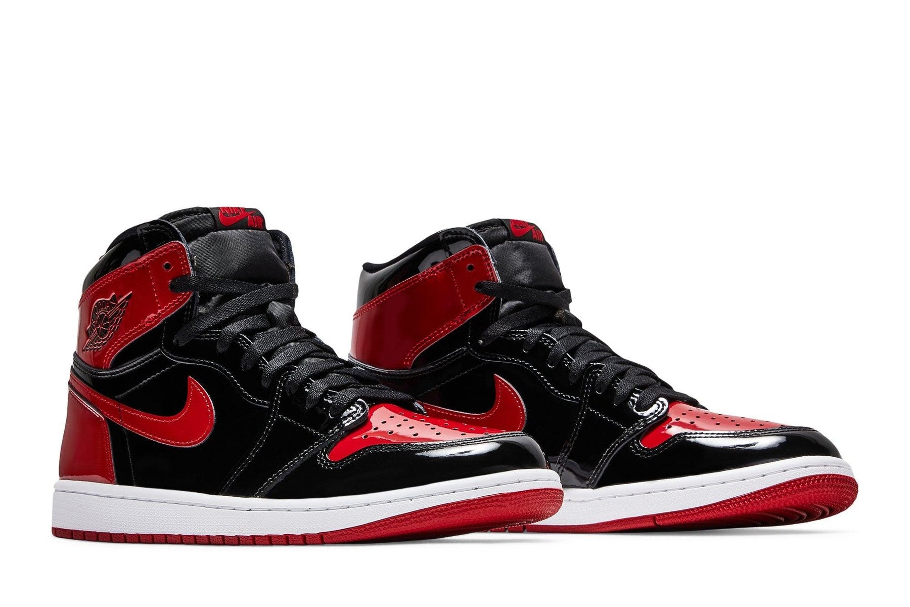 Tênis Air Jordan 1 High Patent Bred Vermelho