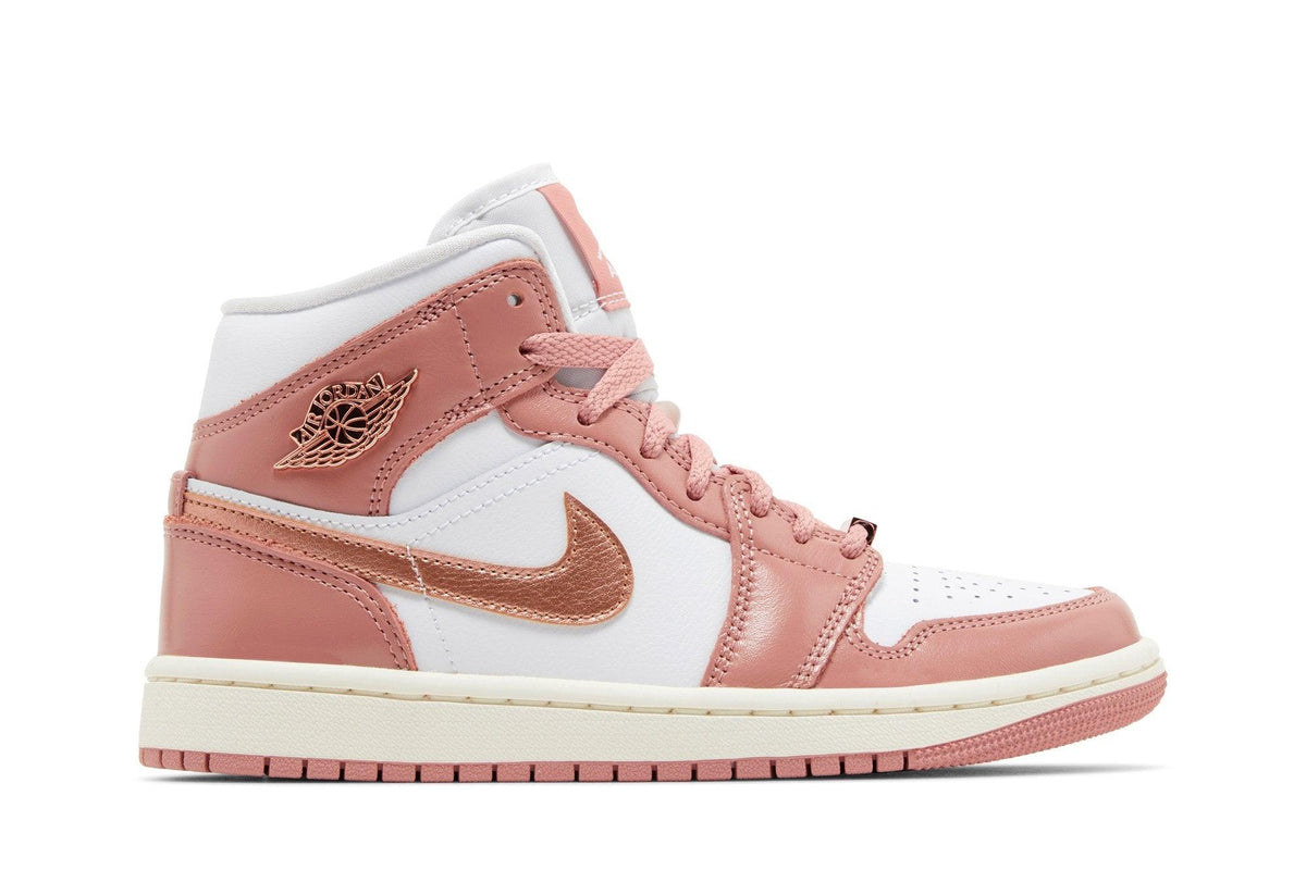 Tênis Air Jordan 1 Mid SE Red Stardust White Rosa